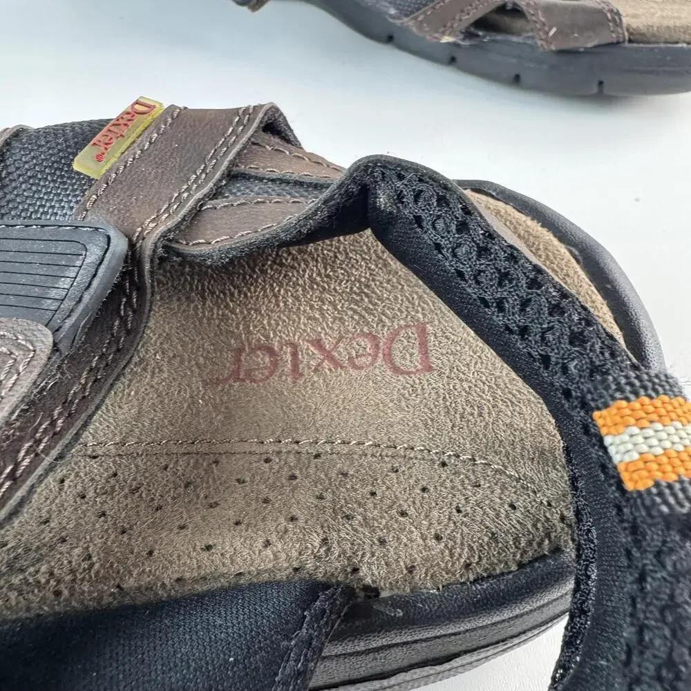 Dexter Sandals Shoes Mens Size 11 Brown Leather Strap Comfort Walking Casual